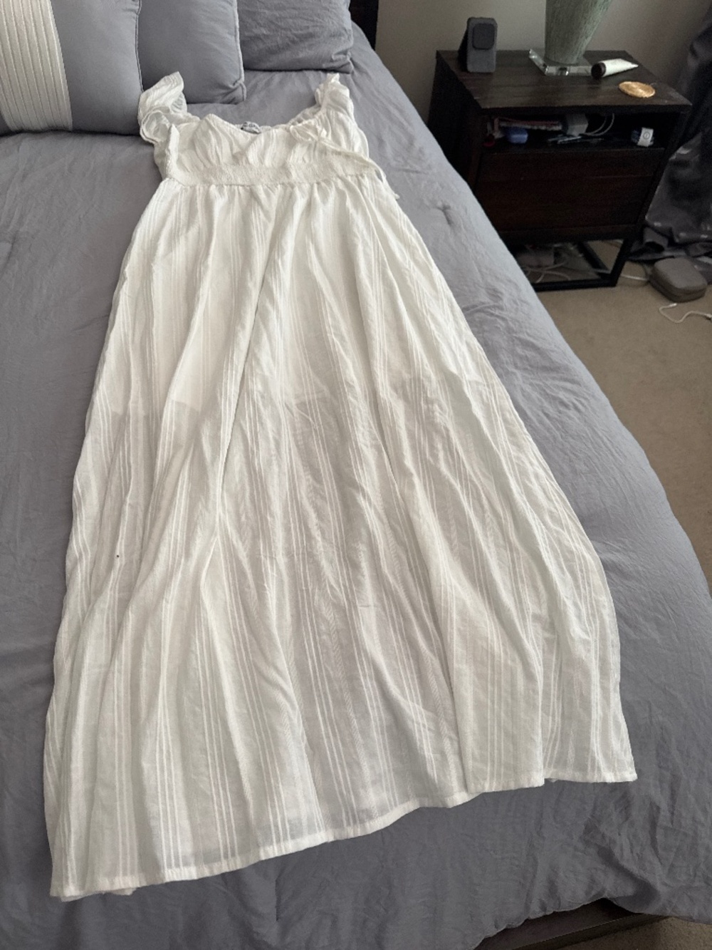 White linen dress